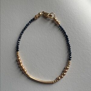 Custom made gold filled and Black Spinel gems Bracelet